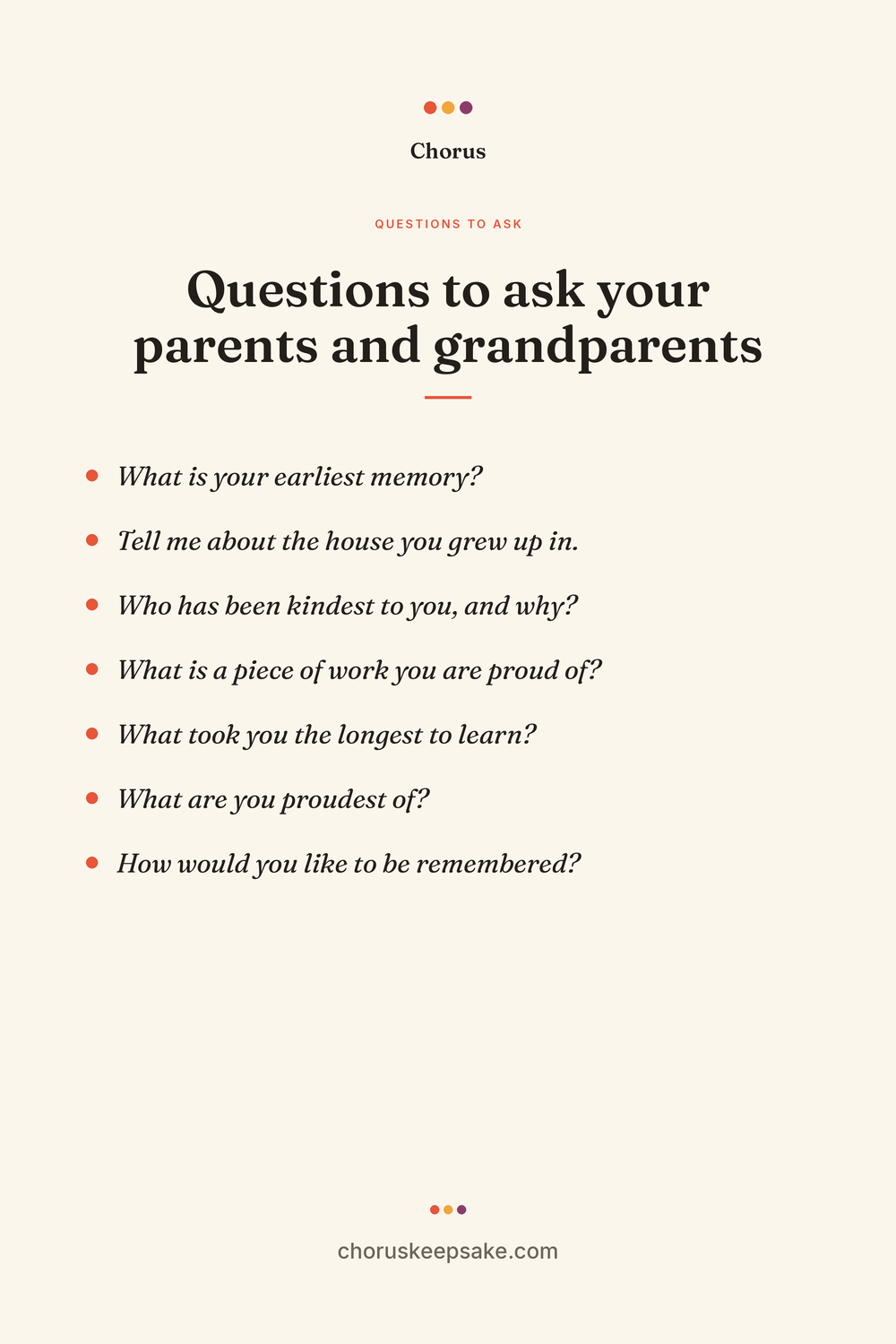 Questions to ask your parents and grandparents
